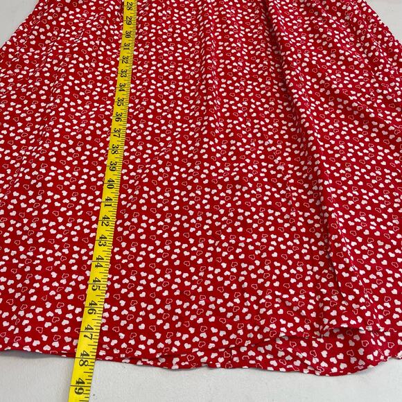 & Other Stories 2 of Hearts red white hearts dress ruffle neck line size 6 - Picture 10 of 16